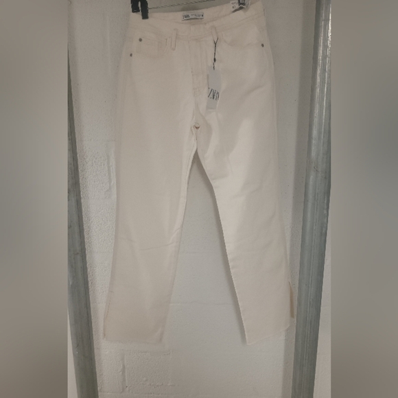 Zara Pants - Zara Cream Straight-Leg Jeans